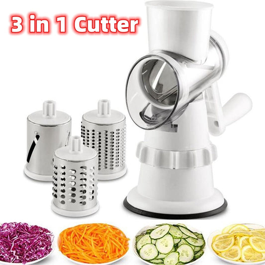 3-in-1 Manual Vegetable Slicer &amp; Grater – Multi-Function Kitchen Tool